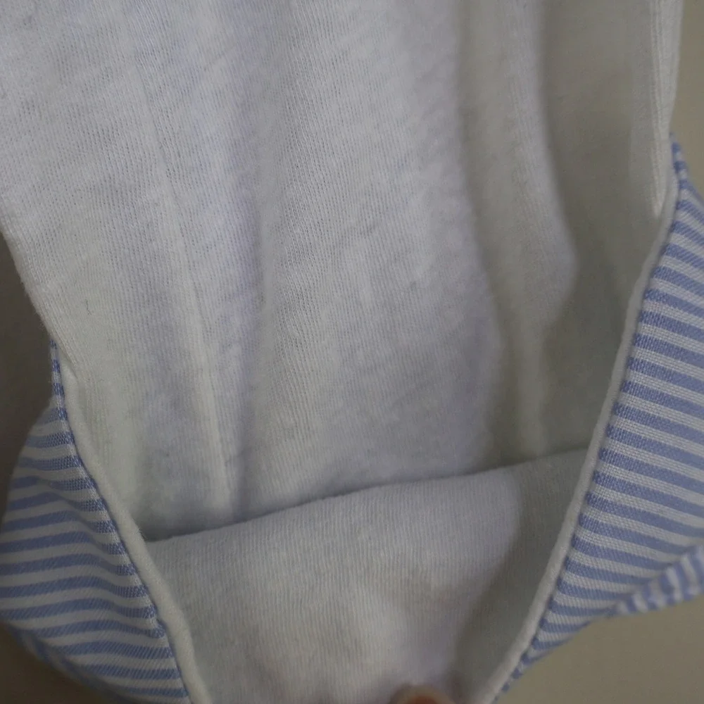 Free People‎ We The Free Blazer Size Medium Coastal Ruched Pocket White Linen